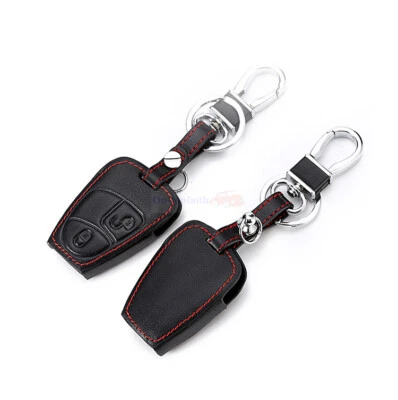 Funda protectora de cuero PU para llave de coche con soporte remoto de 2 botones para Mercedes Benz Foto 1 de 4