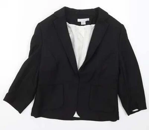 H&M Womens Black Polyester Blend Blazer Size 12 - Picture 1 of 12