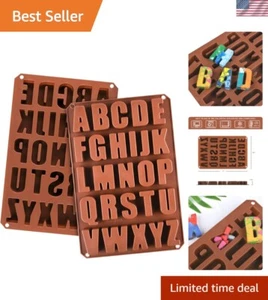 2-Piece Silicone Letter Molds for Cake Decors & Crayon Crafts – 13 x 8.8 Inch - Picture 1 of 7