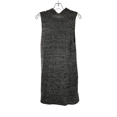 Vestido suéter tejido para mujer Cupio sin mangas cuello falso negro/gris talla mediana Foto 1 de 4