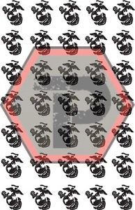 35 plantillas EGA de 1" cada una en hoja de vinilo de 7x11" para aplicación Cerakote y Duracoat - Imagen 1 de 2