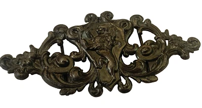 Art Nouveau Francés Damas Hebilla Cinturón León Real Bronce Adornado Calado Filigrana Foto 1 de 4