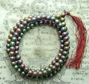 108 Mala Prayer Beads Leklai Rainbow Necklace Somdej Toh Thai Buddha Amulet - Picture 1 of 3