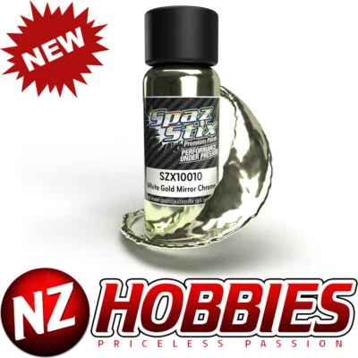 Spaz Stix SZX10010 White Gold Mirror Chrome Airbrush Ready Paint, 2oz - Image 1 of 2