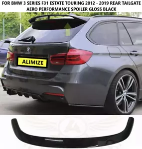 PER BMW SERIE 3 F31 12-19 STATION WAGON TOURING SPOILER POSTERIORE NERO LUCIDO STILE AERODINAMICO - Foto 1 di 9