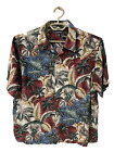 Croft & Barrow Hawaiian Shirt Mens Xl 50X28 Multicolor Tropical Palm Trees Euc