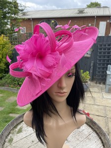 Hot Pink Wedding Hat in Women's 
