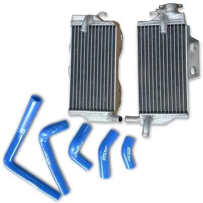 RADIADOR DE ALUMINIO Y MANGUERA AZUL PARA HONDA CR250 CR250R 2005 2006 2007 2 TIEMPOS Foto 1 de 4