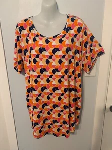 Neu mit Etikett JM Collection orangefarbenes Gl Kombi-Top mit kurzen Ärmeln Übergröße 1X - Bild 1 von 3