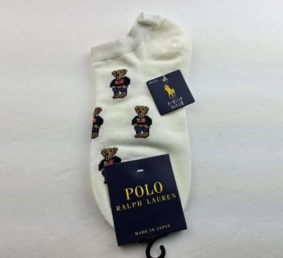 Polo Ralph Lauren Mezcla de Algodón Orgánico Bandera Suéter Oso Calcetines al Tobillo Talla S  Foto 1 de 2