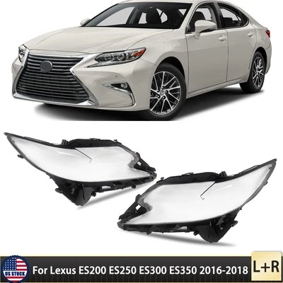 Left & Right Headlight Lens Headlamp Cover For Lexus ES200 ES300 ES350 2016-2018 - Imagem 1 de 4
