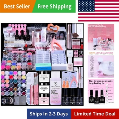 Kit de uñas acrílicas con taladro: kit de uñas profesional juego de acrílico para principiantes con Foto 1 de 4