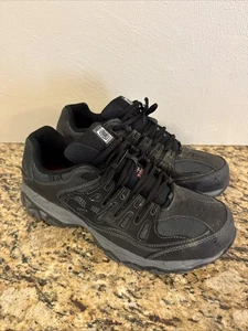 Skechers Cankton Men's Size 12 US Black Lace Up Steel Toe Work Shoes 77055 - Picture 1 of 14