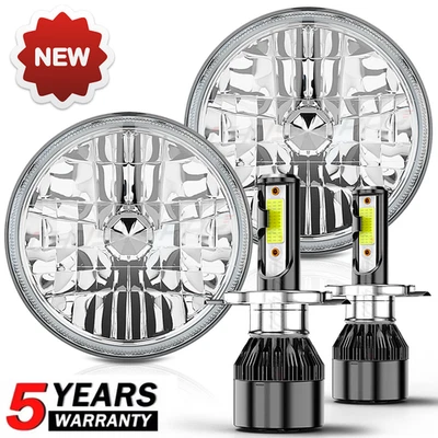 Fit Ford Falcon 1960 1961 1962 1963-1970 Pair 7" Round LED Headlights Hi/Lo Beam — 第 1/4 张图片