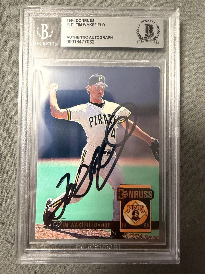Подписанная карта Тима Уэйкфилда 1994 Donruss Pirates Red Sox Beckett BAS BGS - Изображение 1 из 1