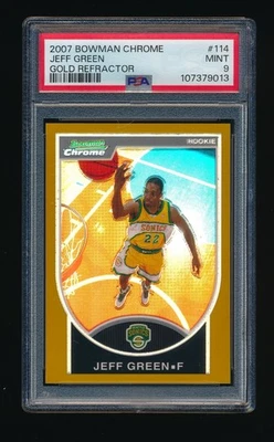 PSA 9 JEFF VERDE 2007-08 BOWMAN REFRACTOR CROMADO ORO RC #/99 *SUPERSÓNICOS* Foto 1 de 2