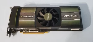 EVGA NVIDIA GF GTX 590 03G-P3-1596-AR 3 GB GIGABYTE GV-N590D5-3GD-B VIDEO CARD - Picture 1 of 5
