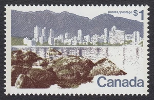 CANADÁ 1977 #599a MNH = perf.13.3 = definitivos del paisaje. VANCOUVER City - Imagen 1 de 1