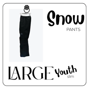 Lands' End Schneehose Youth 12 Slim schwarz isoliert Grow-A-Long wasserabweisend - Bild 1 von 4