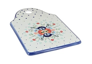 Blue Rose Polish Pottery Desert Flower Cutting Board - Picture 1 of 2