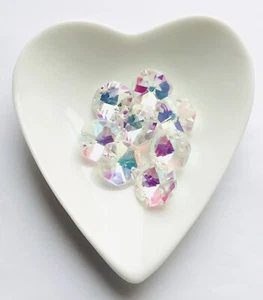Stunning  Ab Italian Crystal Octagonal Bead 15mm 8 Pcs 2 - Picture 1 of 2