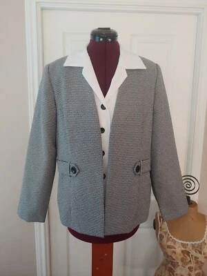 Chaqueta Blazer Perceptions Color Gris y Blanco, Talla - 12P Foto 1 de 3