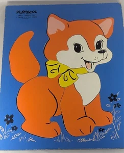 Fox Puzzle Vintage PLAYSKOOL Reddy Fox 7 Piece Wooden Mascot #165-5 GREAT SHAPE - Picture 1 of 5