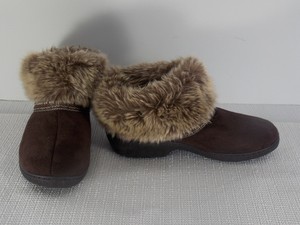 isotoner microsuede bootie slippers with 360 memory foam