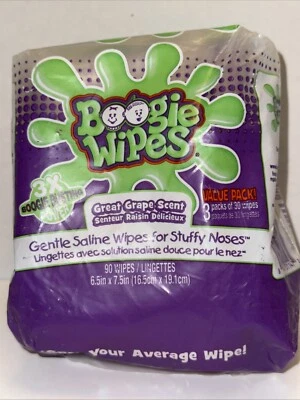 Boogie Wipes With Natural Saline Grape Scent 90 Ct Hypoallergenic Alcohol Free. - Image 1 of 4