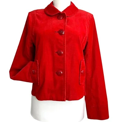 J Crew Stretch Corduroy Chore Jacket 4 Red Barn Coat Preppy Academia Country NWT - image 1 of 4