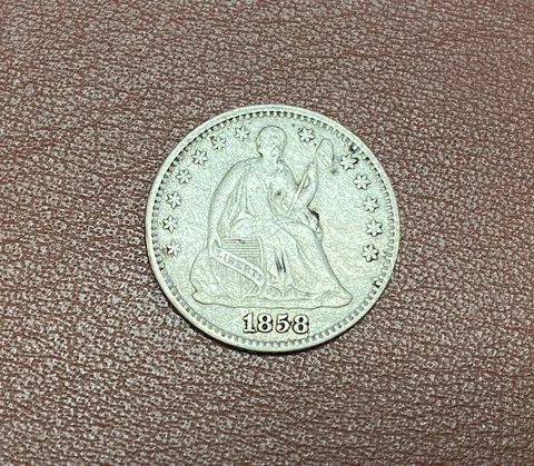 1858 U.S Early silver Half Dime**** XF Cover
