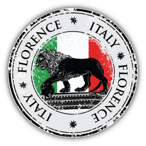 "Pegatina parachoques de coche de viaje con bandera de león con bandera de Florencia Italia - ""TALLAS""" - Imagen 1 de 1