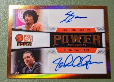 Shaedon Sharpe John Calipari  Dual Auto 2022 Leaf Pro Set Power Combo PC-10 - Image 1 of 4