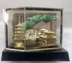 Escultura de escena artística china Fujian China oro asiático diorama 3"" de alto MCM - Imagen 1 de 12