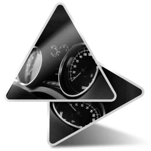 2 x Triangle Stickers 7.5cm - BW - Automobile Dashboard Car Driving #37795 - Bild 1 von 9