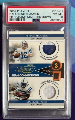 Playoff POTG 2002/25 Peyton Manning Edgerrin James #POG-61 PSA 8 - POP 1 Foto 1 de 3