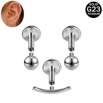 Piercing 16g G23 Titanio Labret Labial Smiley Face Stud Pendiente Hélice Tragus - Imagen 1 de 4
