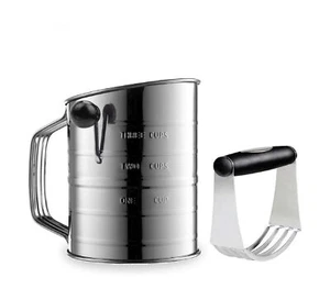 Sifter Baking Stainless Steel Agitator Rotary Hand Crank Comfortable Safe 3 Cup - Picture 1 of 7