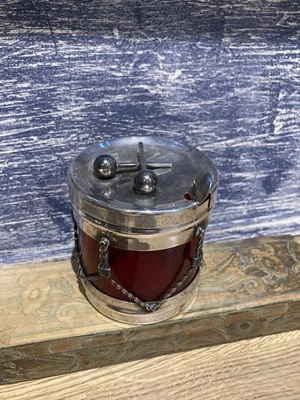 Silver Plated Viners Drum Shaped Garnish/ Serving Container With Spoon - image 1 of 4