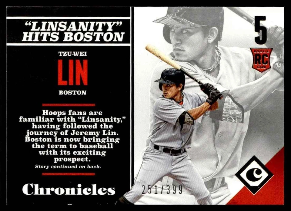 2017 Panini Chronicle Tzu-Wei Lin Rookie 251/399 Boston Red Sox #1248 - Image 1 of 2