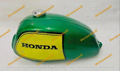 本田 SL125 SL100 K1 1973 至 1975 年型号绿色涂漆钢油箱 — 第 1/3 张图片