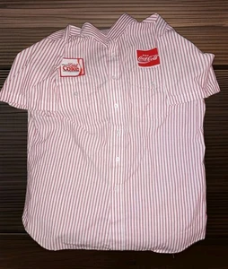 VINTAGE Diet Coke Coca Cola Shirt Size Large Delivery Employee Uniform Unitog - Picture 1 of 5