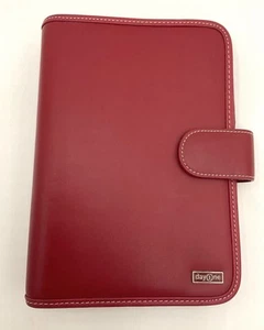 Franklin Covey Day One Red 7 Ring Binder Organizer 10" X 7" Faux Leather READ - Picture 1 of 24