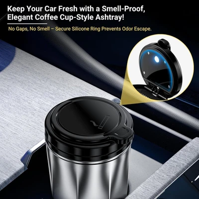 Car Ashtray, Smokeless Ashtray with Lid, Car Ashtrays for Cup Holder Smell Pr... - Image 1 of 4