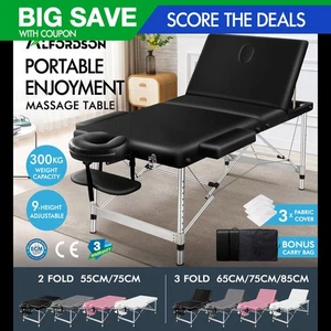 ALFORDSON Massage Table Portable 2/3 Fold Therapy Waxing Foldable Aluminium - Picture 1 of 227