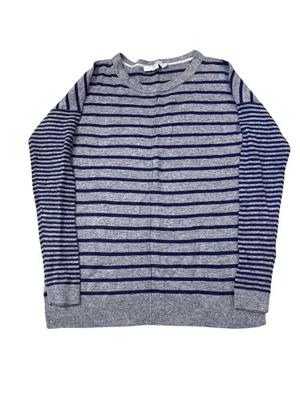 Suéter Boden Para Mujer Clásico Preppy Gris Azul Marino Rayas Mezcla de Lana Cuello Redondo Talla 4 Foto 1 de 4