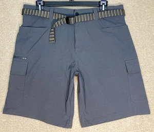 Orvis Tech Cargo Shorts Mens Size 36 Gray Belted Nylon Stretch Outdoor Hiking - Picture 1 of 14