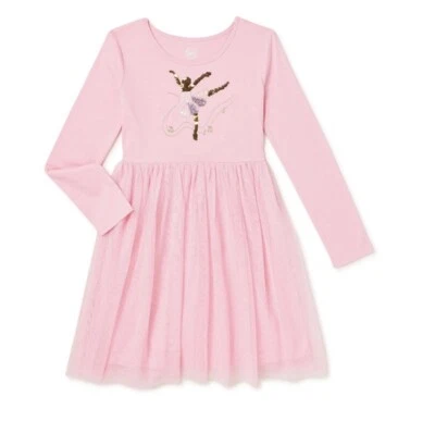 Wonder Nation Girls Rose Petal Pink Ballerina Tutu Dress Size Medium (7-8) NWT - Image 1 of 4