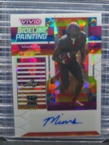 2023 Leaf Vivid Marvin Mims Sideline Painting White Crystal Rookie Auto RC #1/6