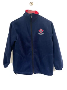 Teepee Calgary Canada Boys Large Warm Fleece Jacket Full Zip Blue & Red 14/16 - Picture 1 of 7
